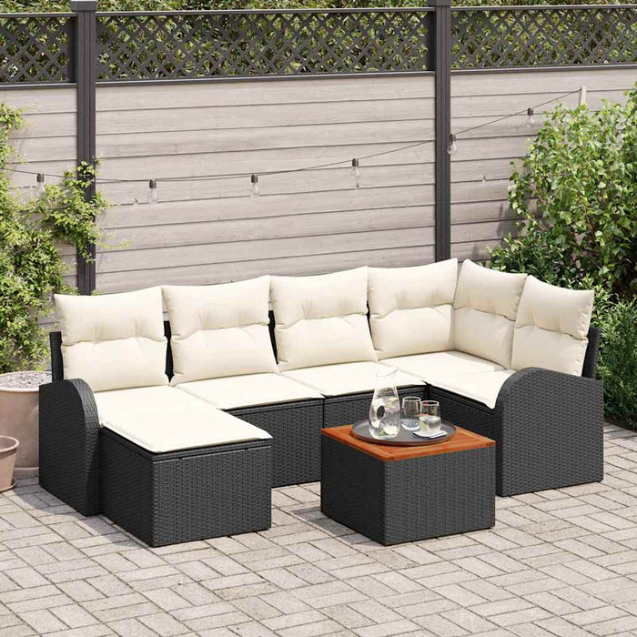 Set de canapele pentru grădină 7 pcs Negru, alb - WALTI WALTI