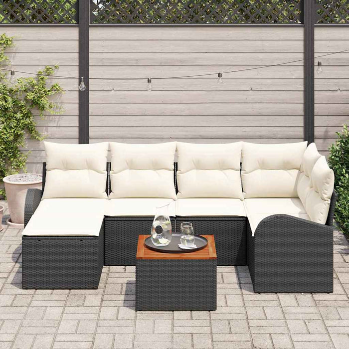 Set de canapele pentru grădină 7 pcs Negru, alb - WALTI WALTI