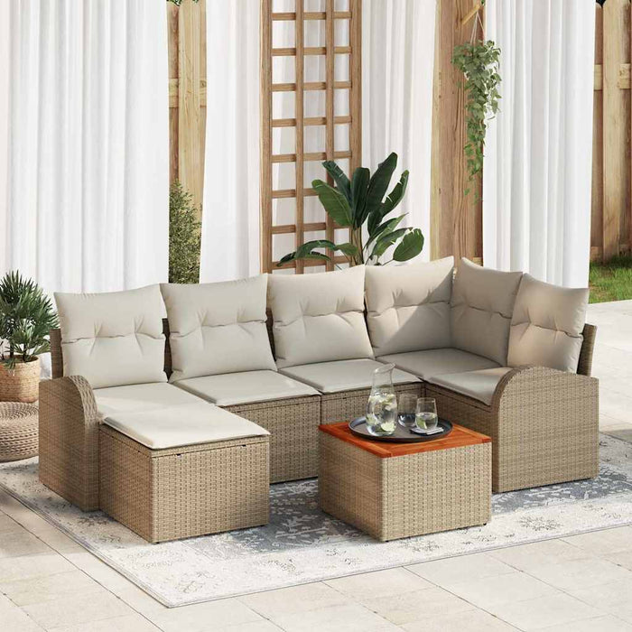 Set de canapele pentru grădină 7 pcs Bej, alb - WALTI WALTI