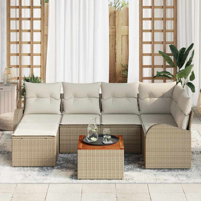 Set de canapele pentru grădină 7 pcs Bej, alb - WALTI WALTI