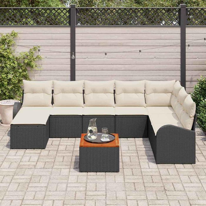 Set de canapele pentru grădină 9 pcs Negru, alb - WALTI WALTI