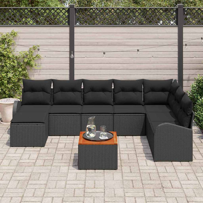 Set de canapele pentru grădină 9 pcs Negru - WALTI WALTI