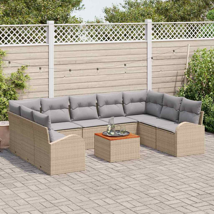 Set de canapele pentru grădină 10 pcs Bej, gri deschis - WALTI WALTI