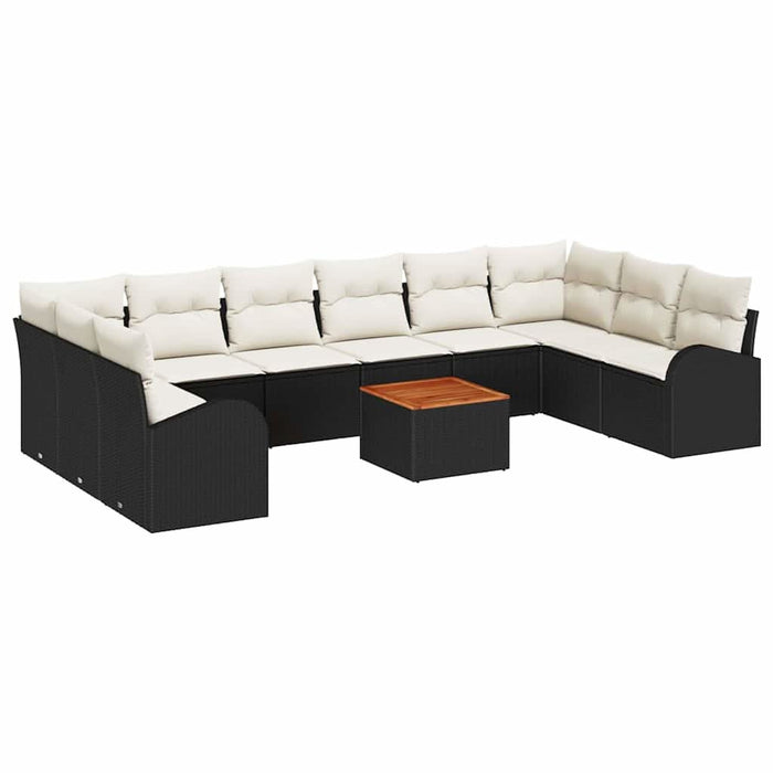 Set de canapele pentru grădină 11 pcs Negru, alb - WALTI WALTI