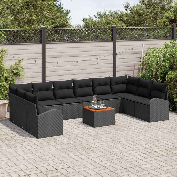 Set de canapele pentru grădină 11 pcs Negru - WALTI WALTI