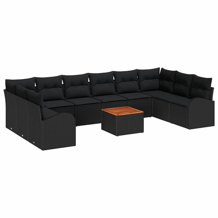 Set de canapele pentru grădină 11 pcs Negru - WALTI WALTI