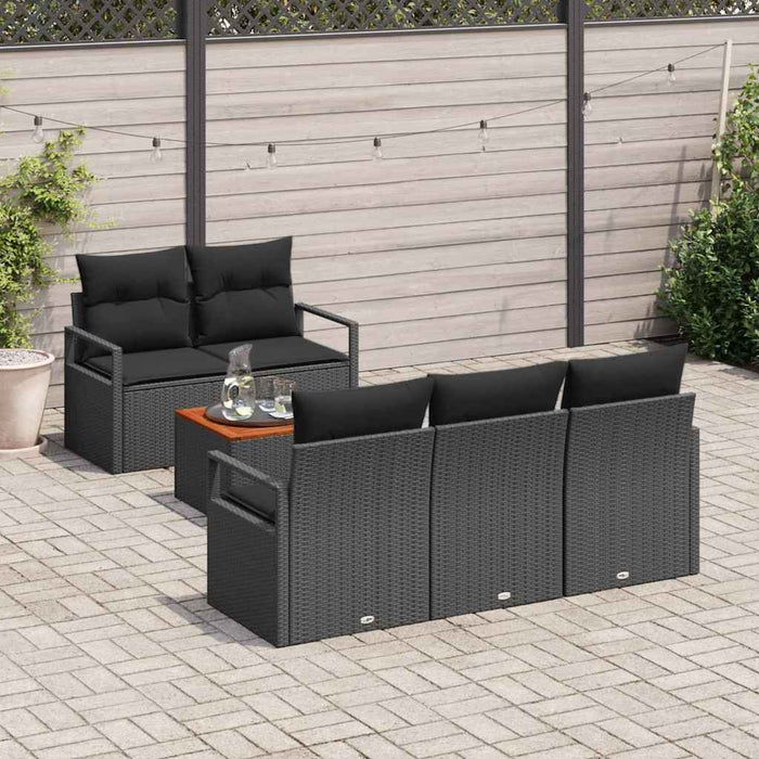 Set de canapele pentru grădină 6 pcs Negru - WALTI WALTI
