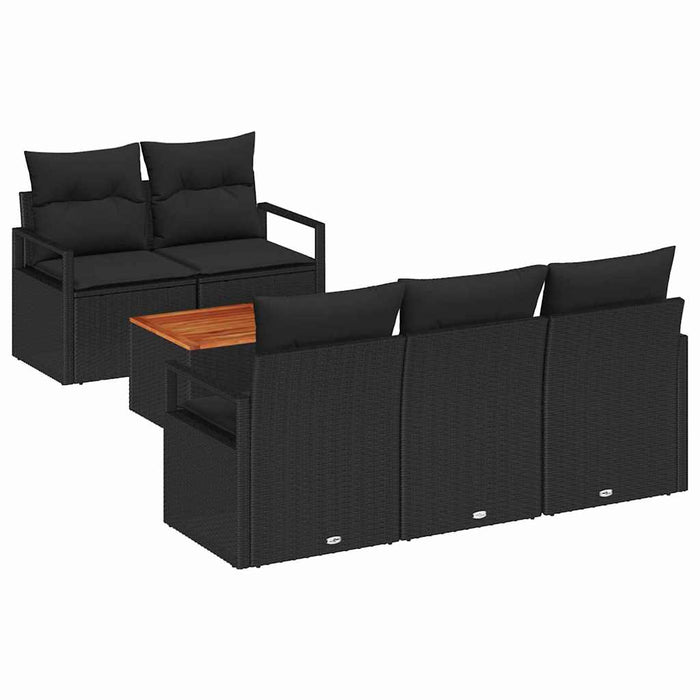 Set de canapele pentru grădină 6 pcs Negru - WALTI WALTI