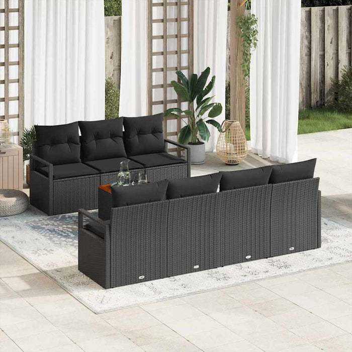 Set de canapele pentru grădină 8 pcs Negru - WALTI WALTI