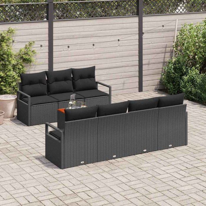 Set de canapele pentru grădină 8 pcs Negru - WALTI WALTI
