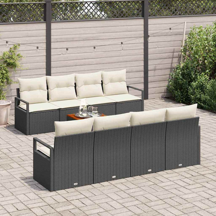 Set de canapele pentru grădină 9 pcs Negru, alb - WALTI WALTI