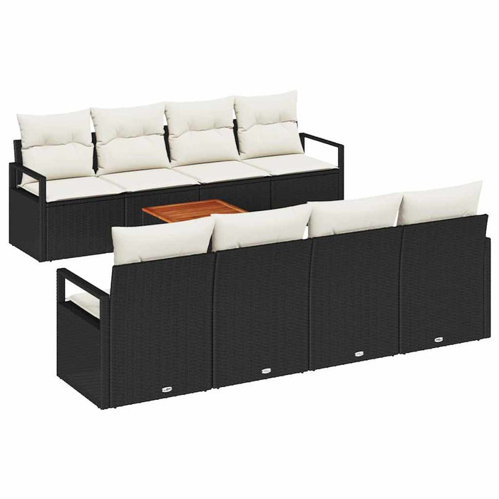 Set de canapele pentru grădină 9 pcs Negru, alb - WALTI WALTI