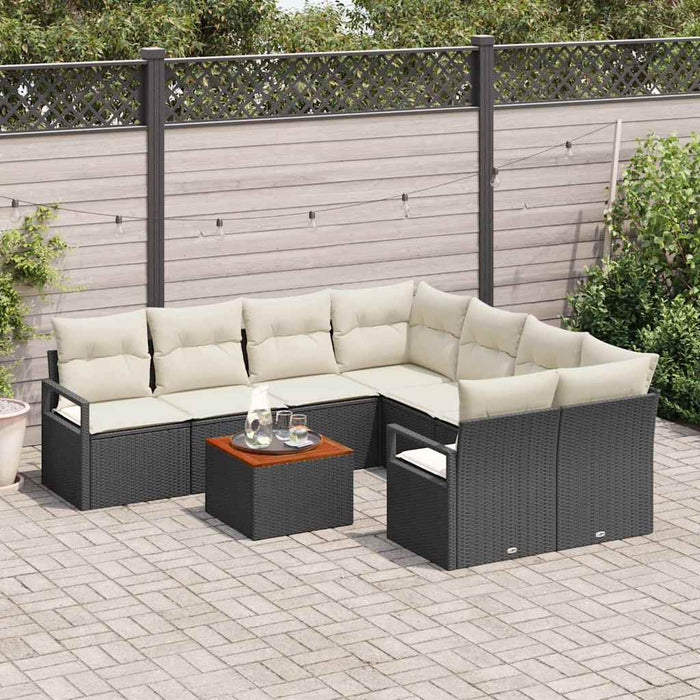 Set de canapele pentru grădină 9 pcs Negru, alb - WALTI WALTI