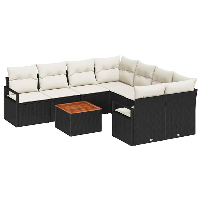 Set de canapele pentru grădină 9 pcs Negru, alb - WALTI WALTI