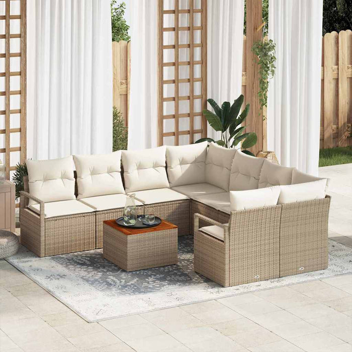 Set de canapele pentru grădină 9 pcs Bej, alb - WALTI WALTI
