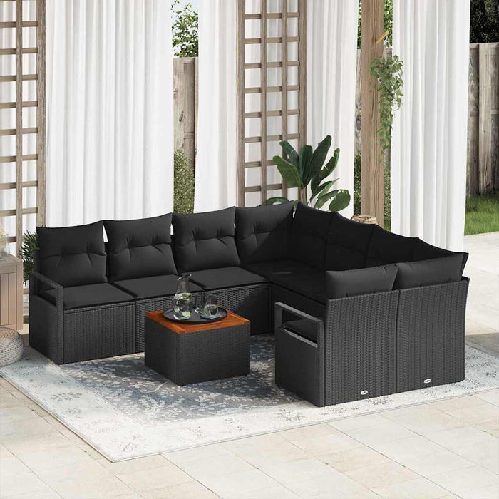 Set de canapele pentru grădină 9 pcs Negru - WALTI WALTI