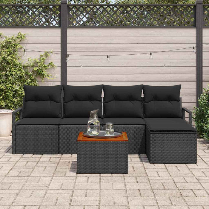 Set de canapele pentru grădină 6 pcs Negru - WALTI WALTI