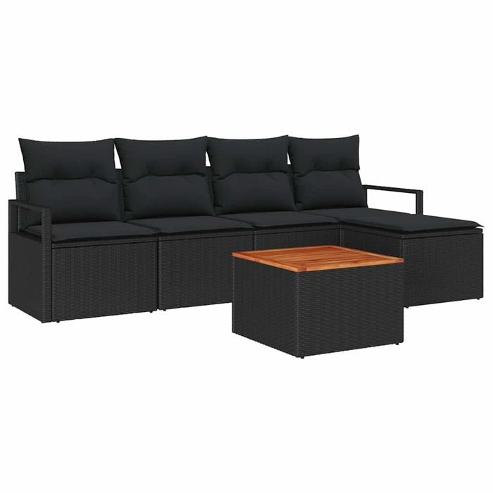 Set de canapele pentru grădină 6 pcs Negru - WALTI WALTI