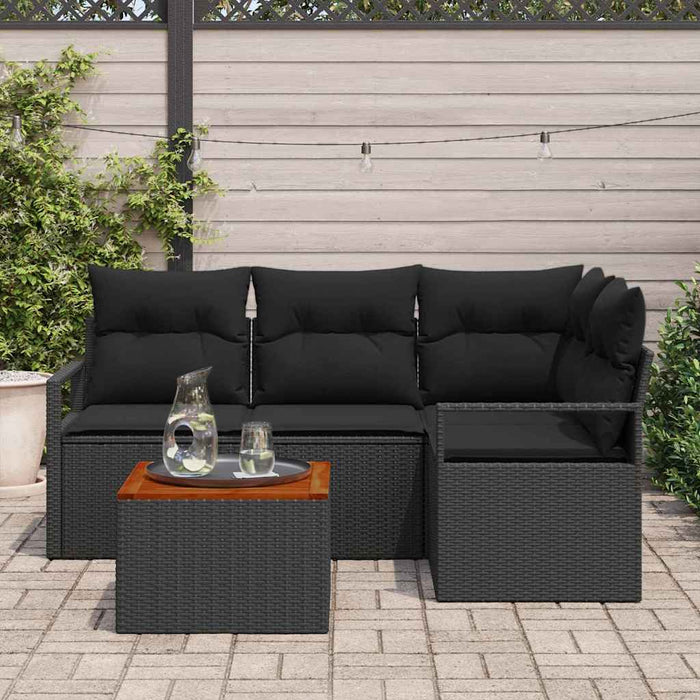 Set de canapele pentru grădină 5 pcs Negru - WALTI WALTI