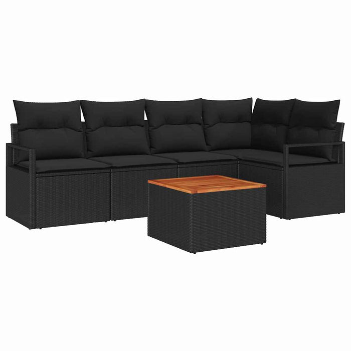 Set de canapele pentru grădină 6 pcs Negru - WALTI WALTI
