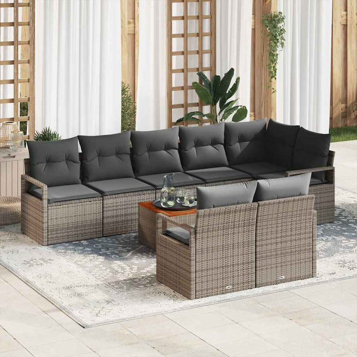 Set de canapele pentru grădină 9 pcs Gri - WALTI WALTI