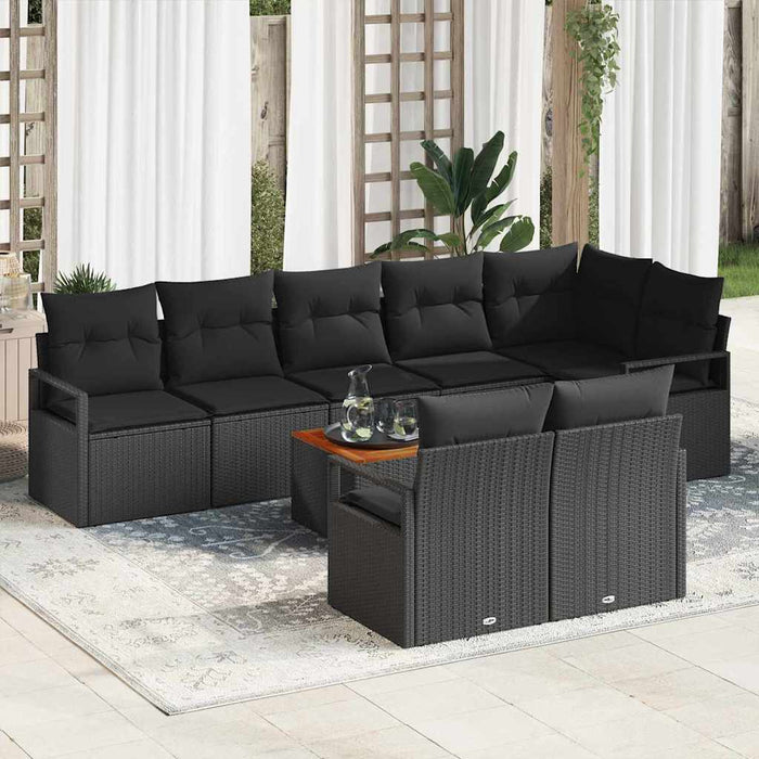 Set de canapele pentru grădină 9 pcs Negru - WALTI WALTI