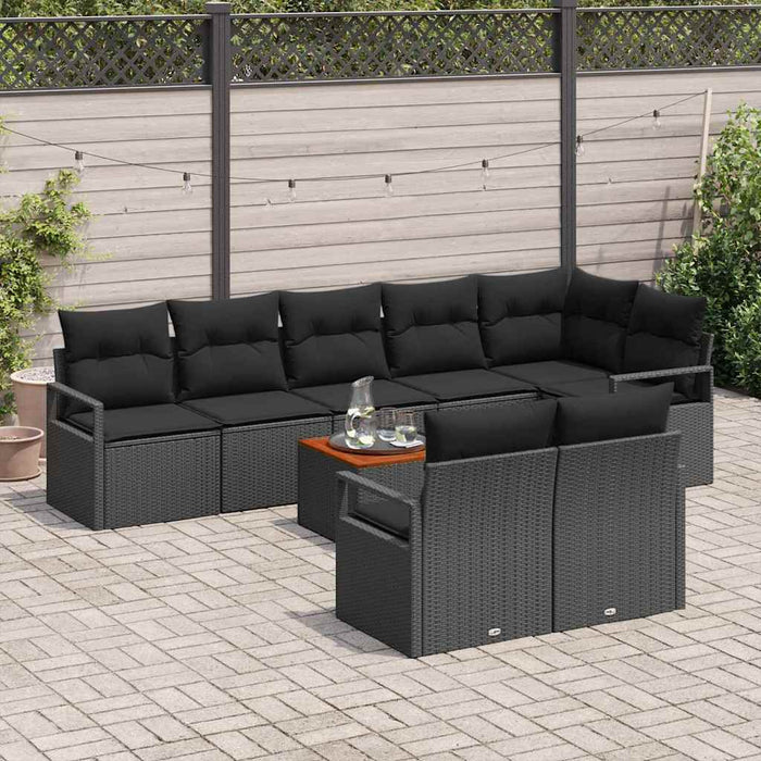Set de canapele pentru grădină 9 pcs Negru - WALTI WALTI