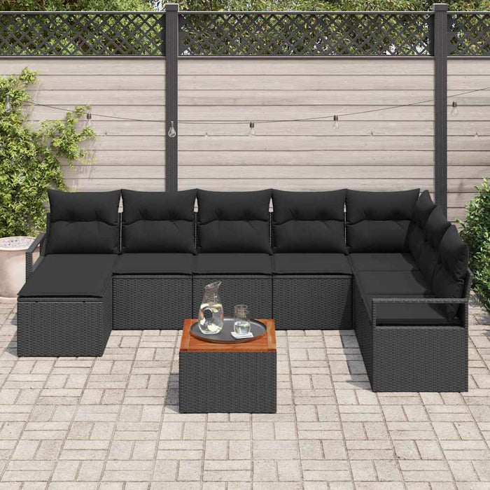 Set de canapele pentru grădină 9 pcs Negru - WALTI WALTI