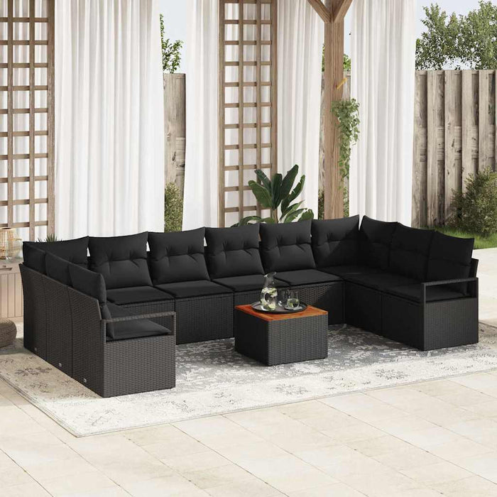 Set de canapele pentru grădină 11 pcs Negru - WALTI WALTI