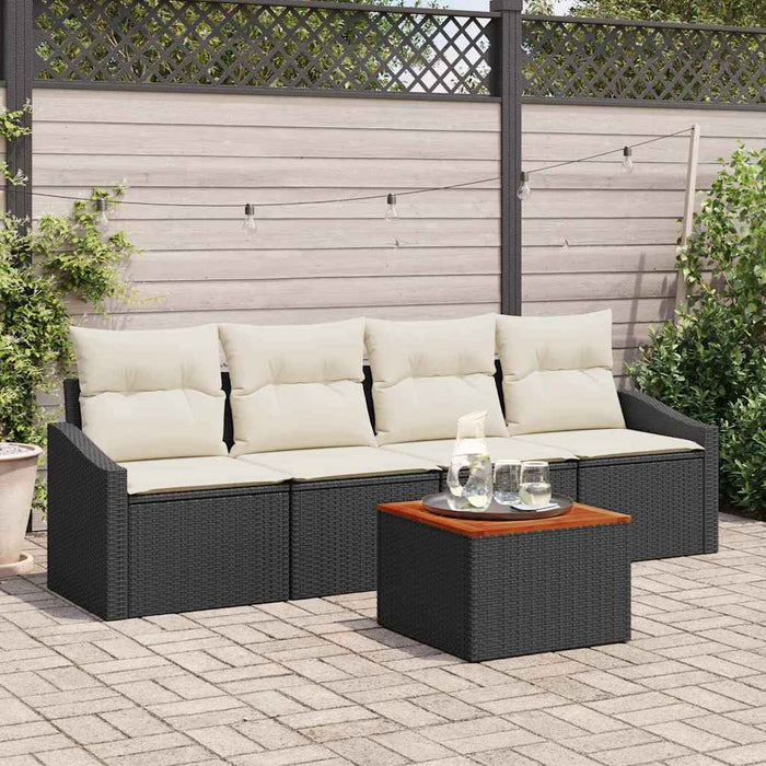 Set de canapele pentru grădină 5 pcs Negru, alb - WALTI WALTI
