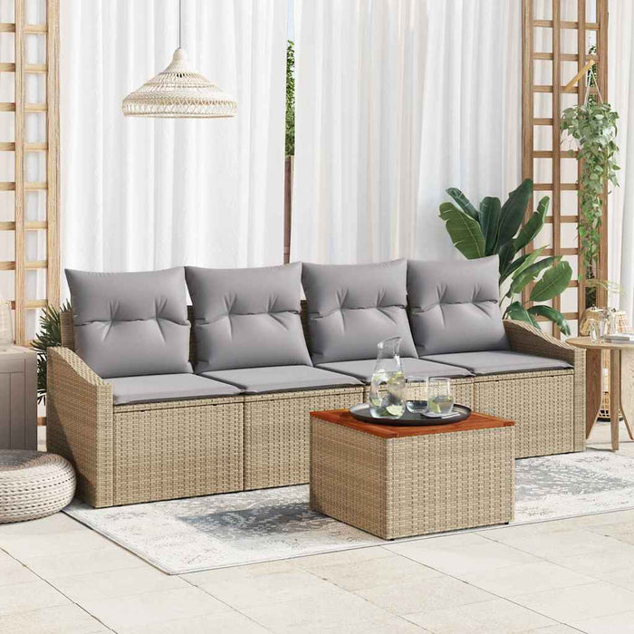 Set de canapele pentru grădină 5 pcs Bej, gri deschis - WALTI WALTI