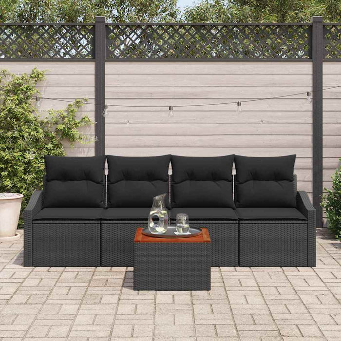 Set de canapele pentru grădină 5 pcs Negru - WALTI WALTI