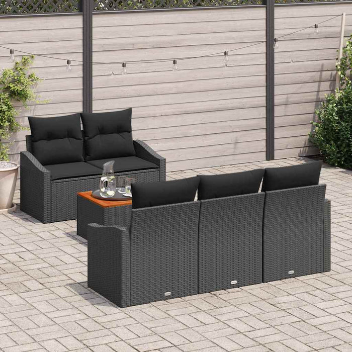 Set de canapele pentru grădină 6 pcs Negru - WALTI WALTI