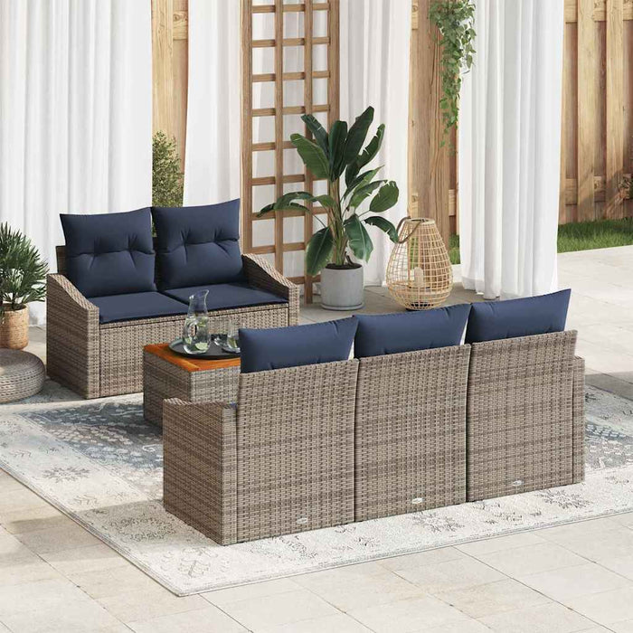 Set de canapele pentru grădină 6 pcs Gri și albastru marin - WALTI WALTI