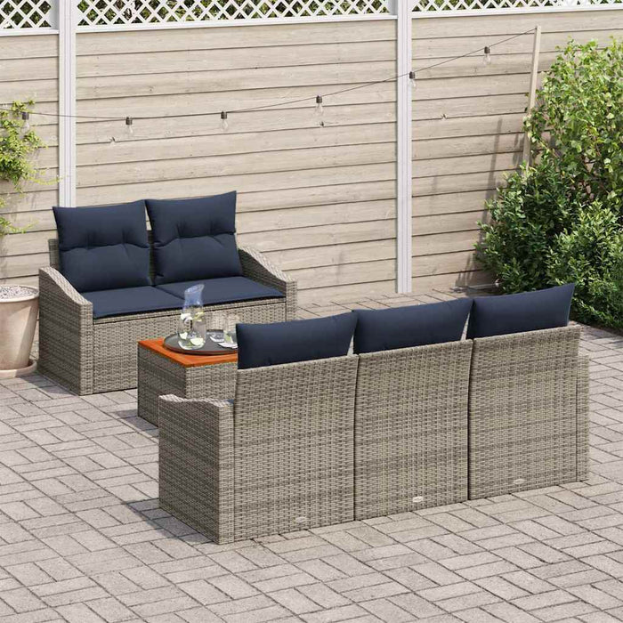 Set de canapele pentru grădină 6 pcs Gri și albastru marin - WALTI WALTI