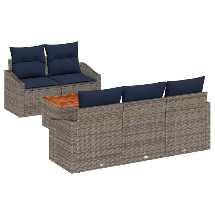 Set de canapele pentru grădină 6 pcs Gri și albastru marin - WALTI WALTI
