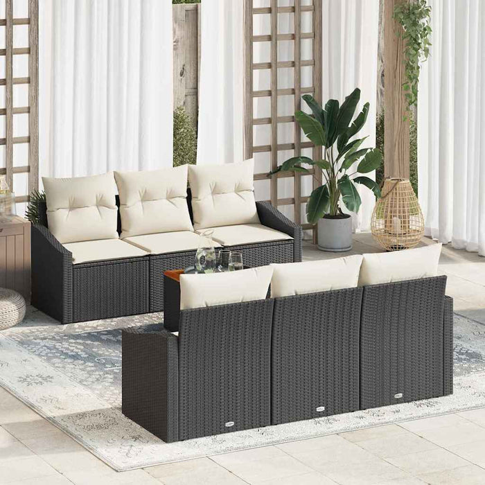Set de canapele pentru grădină 7 pcs Negru și alb - WALTI WALTI