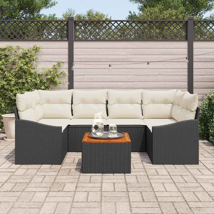 Set de canapele pentru grădină 7 pcs Negru, alb - WALTI WALTI