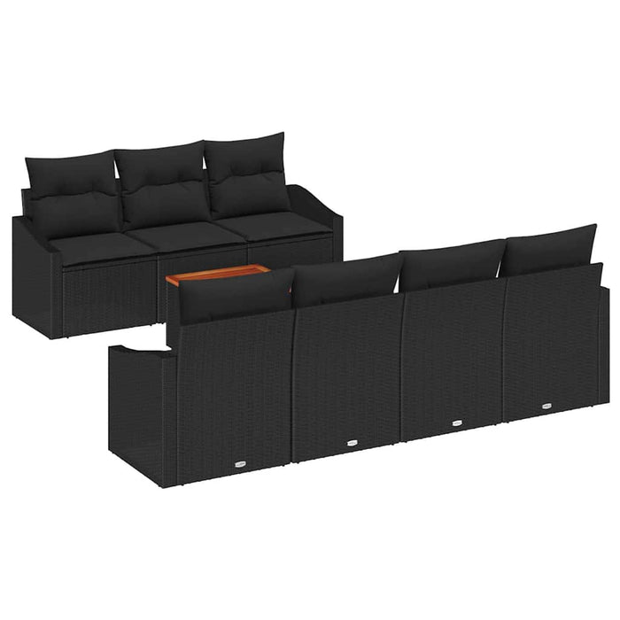 Set de canapele pentru grădină 8 pcs Negru - WALTI WALTI