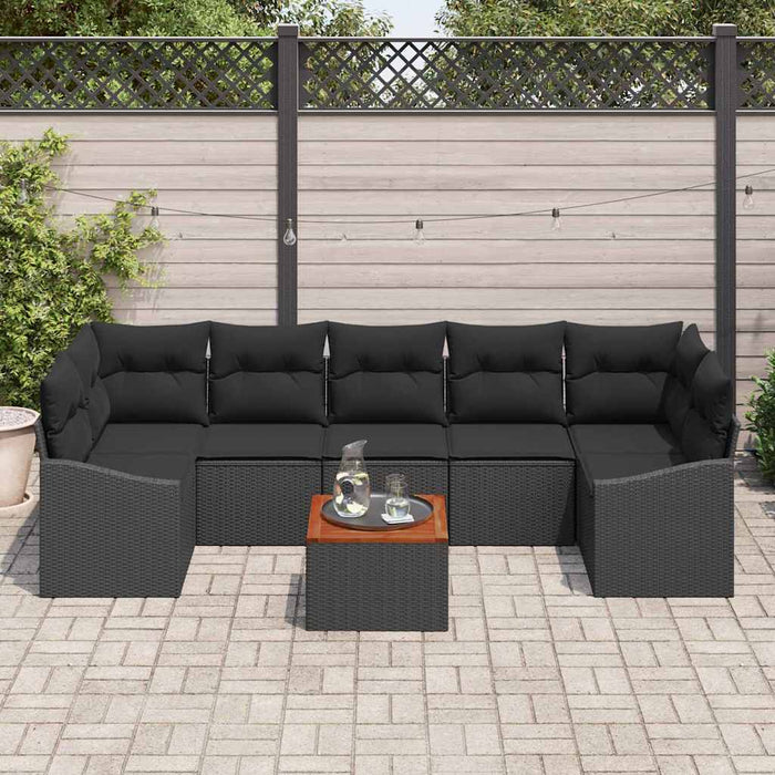 Set de canapele pentru grădină 8 pcs Negru - WALTI WALTI