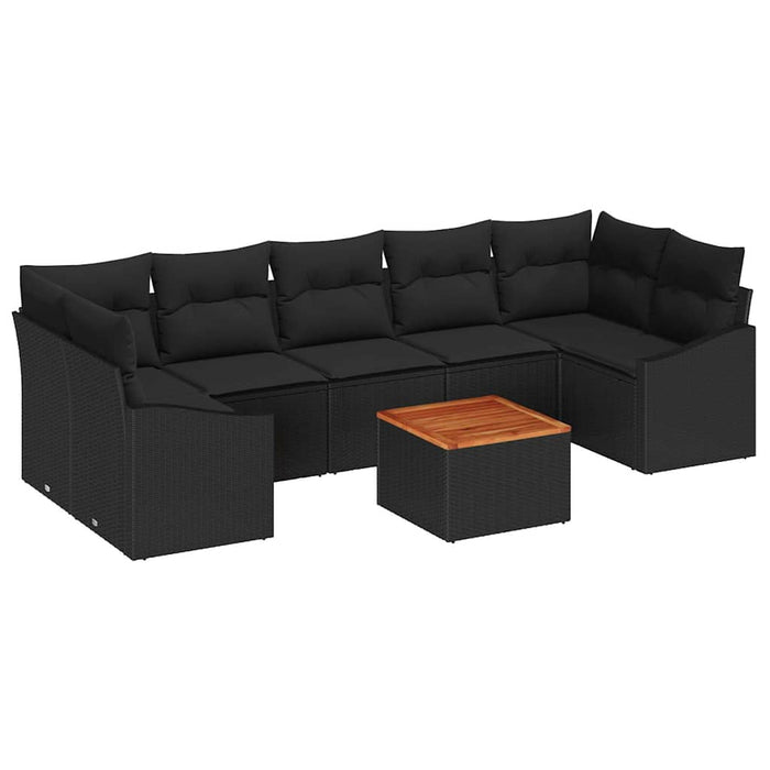 Set de canapele pentru grădină 8 pcs Negru - WALTI WALTI