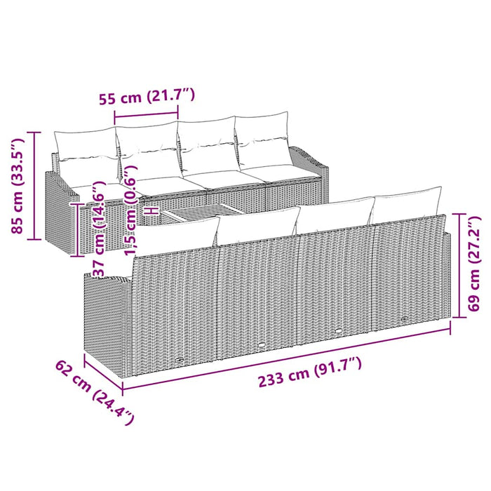 Set de canapele pentru grădină 7 pcs Bej, alb - WALTI WALTI