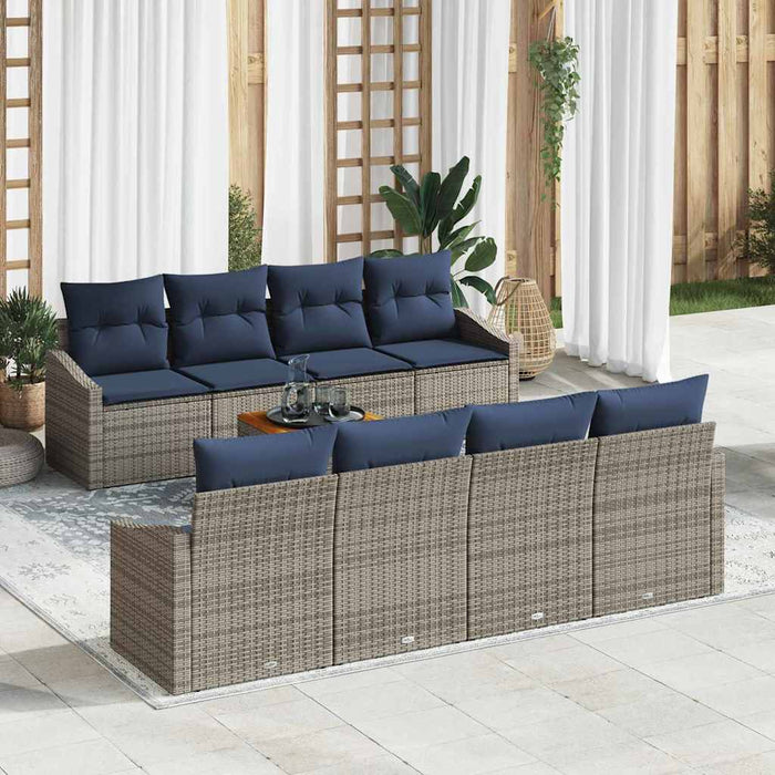 Set de canapele pentru grădină 9 pcs Gri și albastru marin - WALTI WALTI