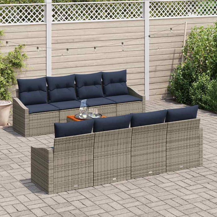 Set de canapele pentru grădină 9 pcs Gri și albastru marin - WALTI WALTI
