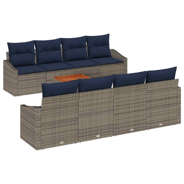 Set de canapele pentru grădină 9 pcs Gri și albastru marin - WALTI WALTI
