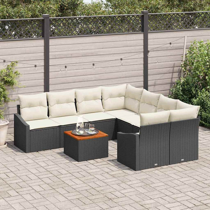 Set de canapele pentru grădină 9 pcs Negru, alb - WALTI WALTI