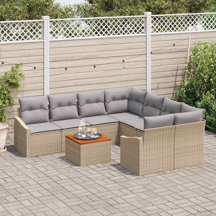Set de canapele pentru grădină 9 pcs Bej, gri deschis - WALTI WALTI