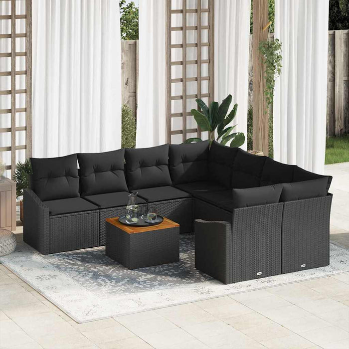 Set de canapele pentru grădină 9 pcs Negru - WALTI WALTI