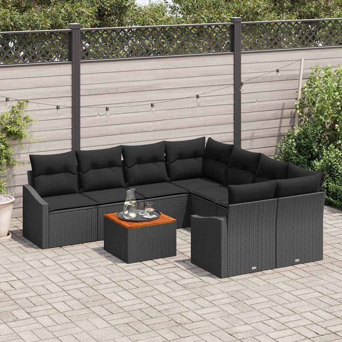 Set de canapele pentru grădină 9 pcs Negru - WALTI WALTI