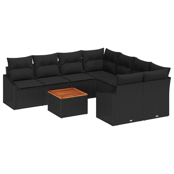 Set de canapele pentru grădină 9 pcs Negru - WALTI WALTI